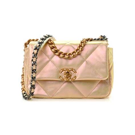 CHANEL Iridescent Lambskin Quilted Medium Chanel 19 Flap 